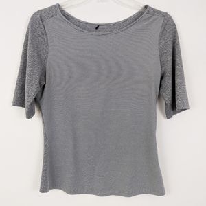 PrAna Moisture Wicking Dot Stripe Athletic Top M